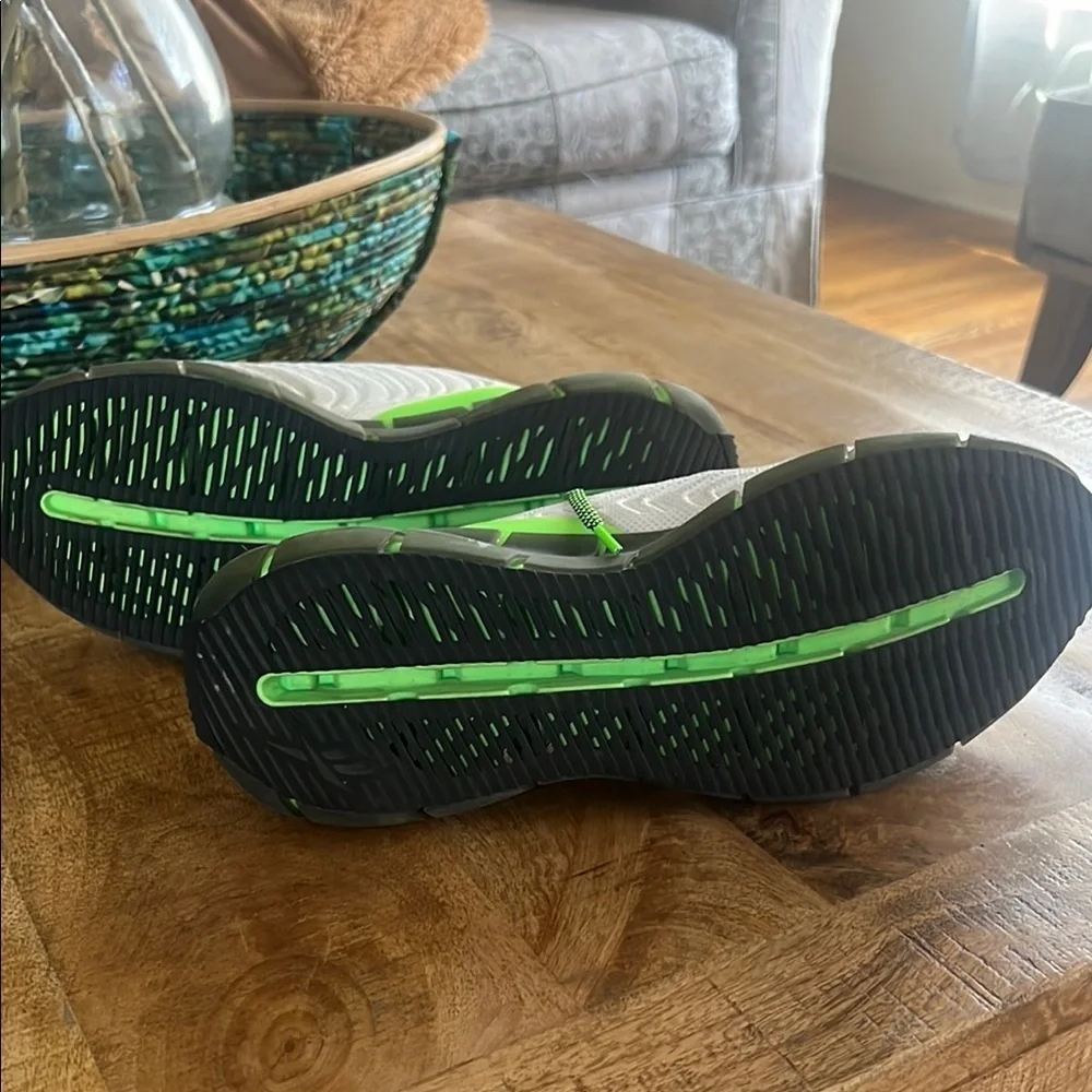Reebok White and Neon Green Athletic Shoes
